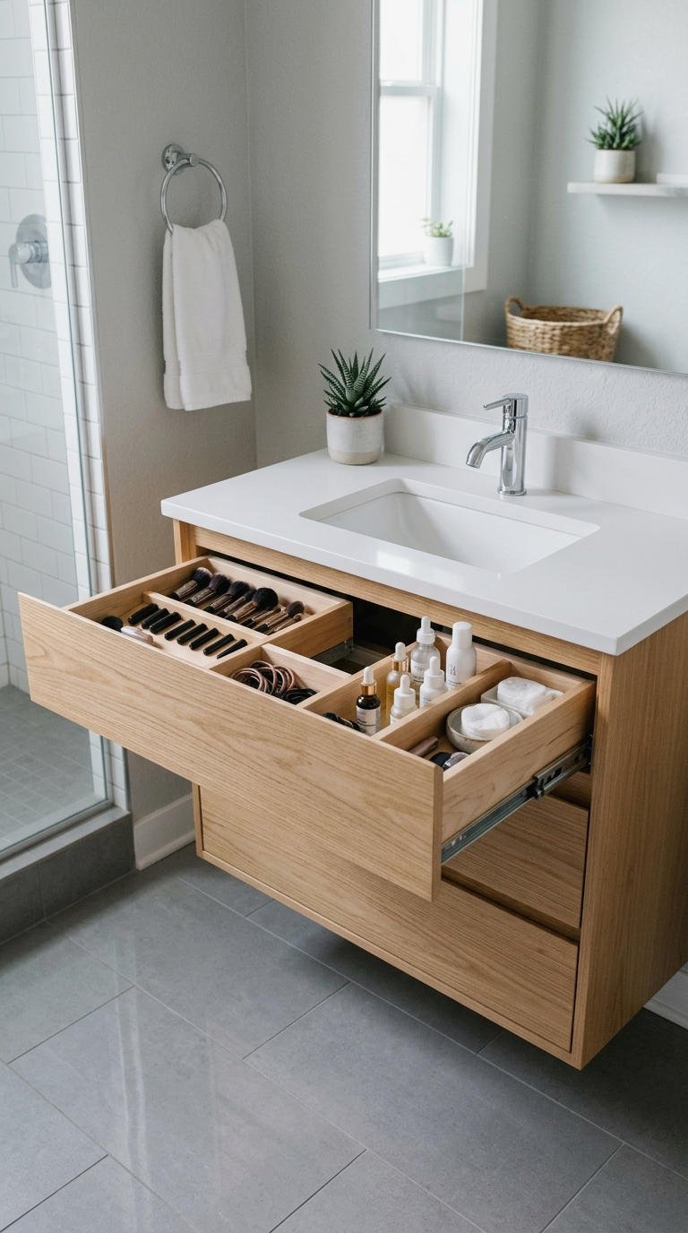 7. Floating Vanity with Drawers and Storage