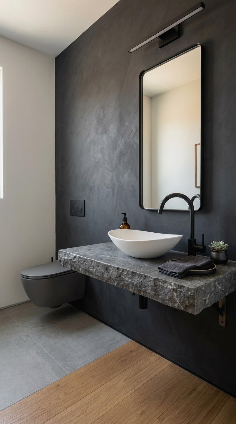 20. Floating Vanity with Vessel Sink