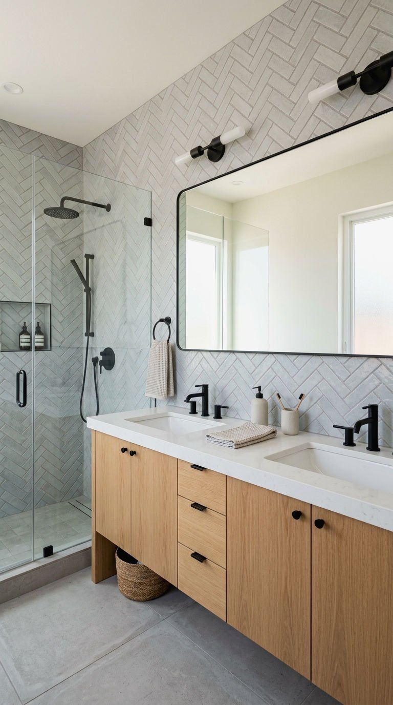 17. Fully Tiled Sink Backsplash