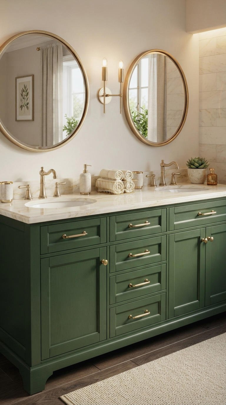 18. Gold Accents for Double Sink Vanity