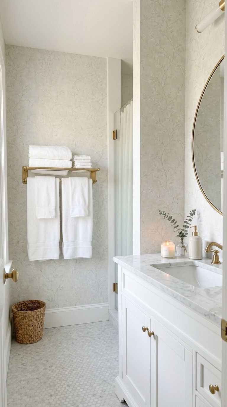 6. Guest Bathroom Wallpaper Inspiration