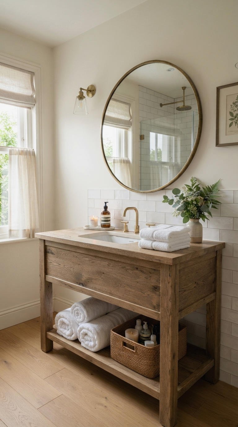29. Guest Bathroom Wood Vanity Style