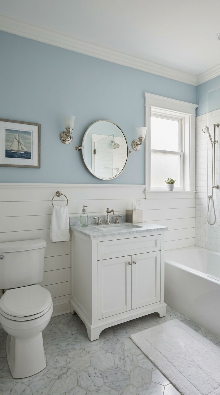 4. Half Shiplap Wall Bathroom Looks