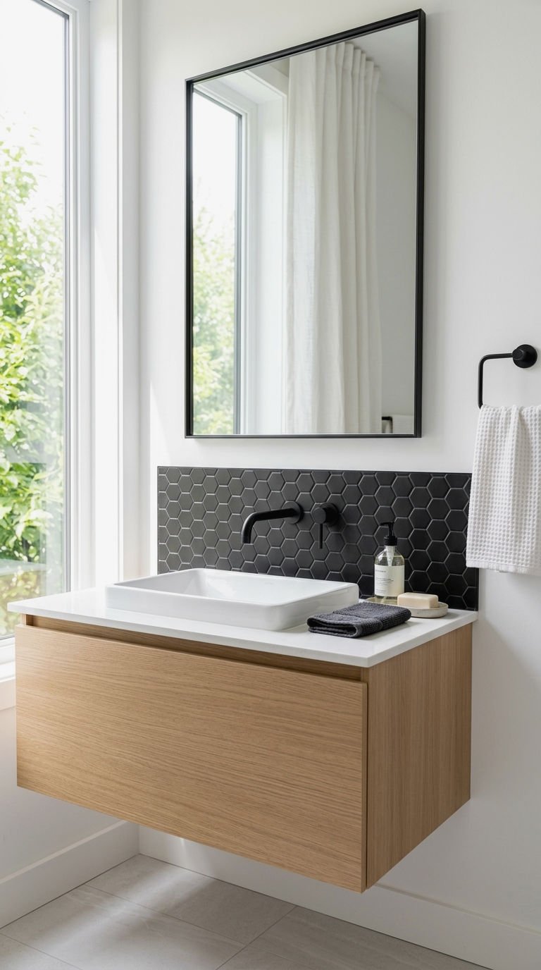 7. Hexagon Tile Accent Backsplash