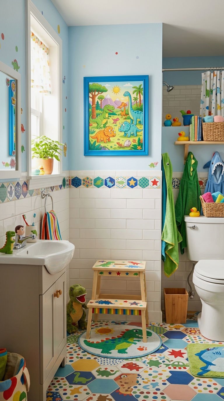 9. Kids Bathroom Wall Art Themes