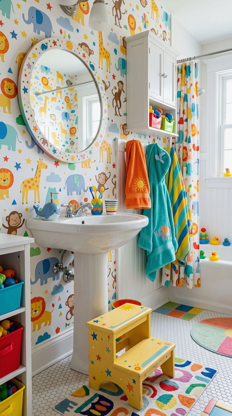 23. Kids Bathroom Wallpaper Inspiration