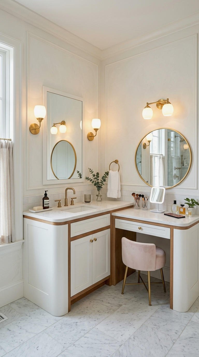 7. L Shaped Vanity With Makeup Zone
