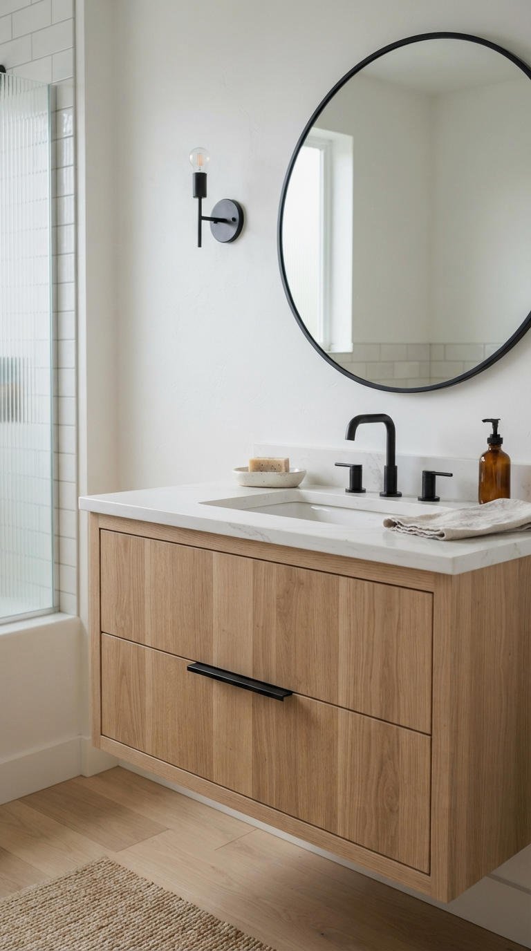 8. Light Wood Single Sink Vanity