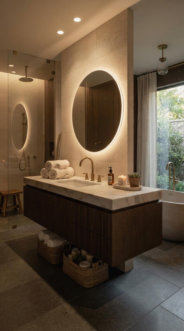 7. Luxury Modern Vanity With Spa Feel