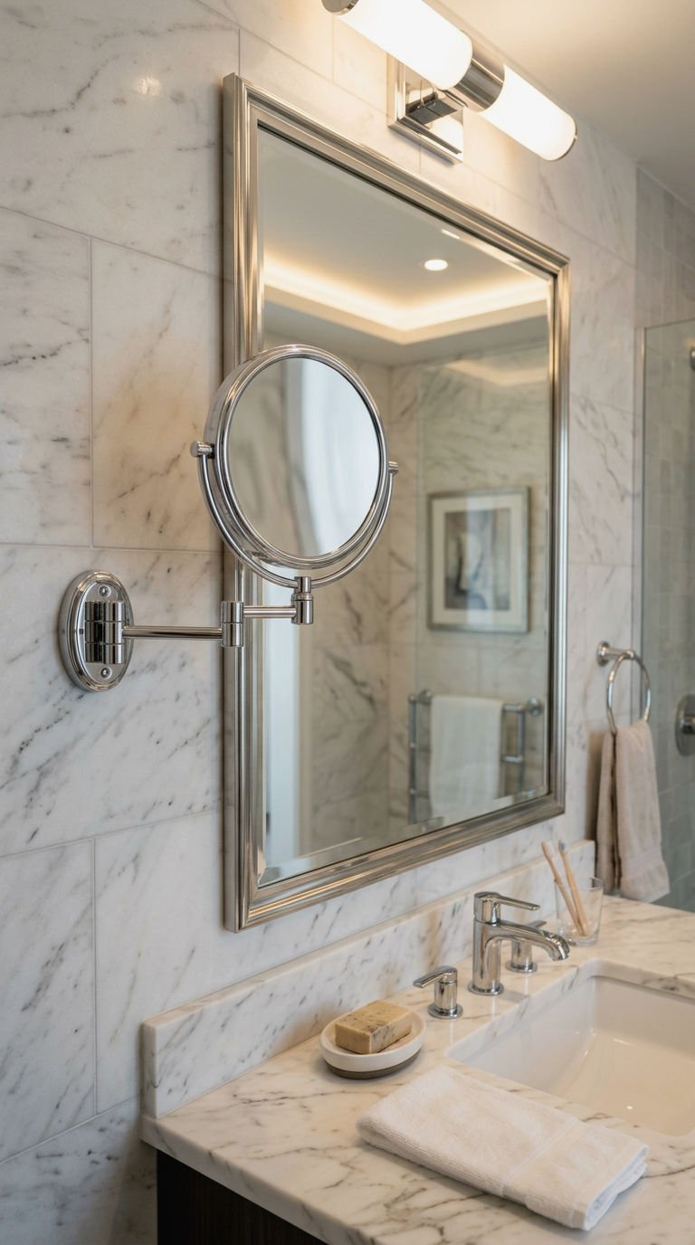 13. Magnifying and Adjustable Wall Mirrors