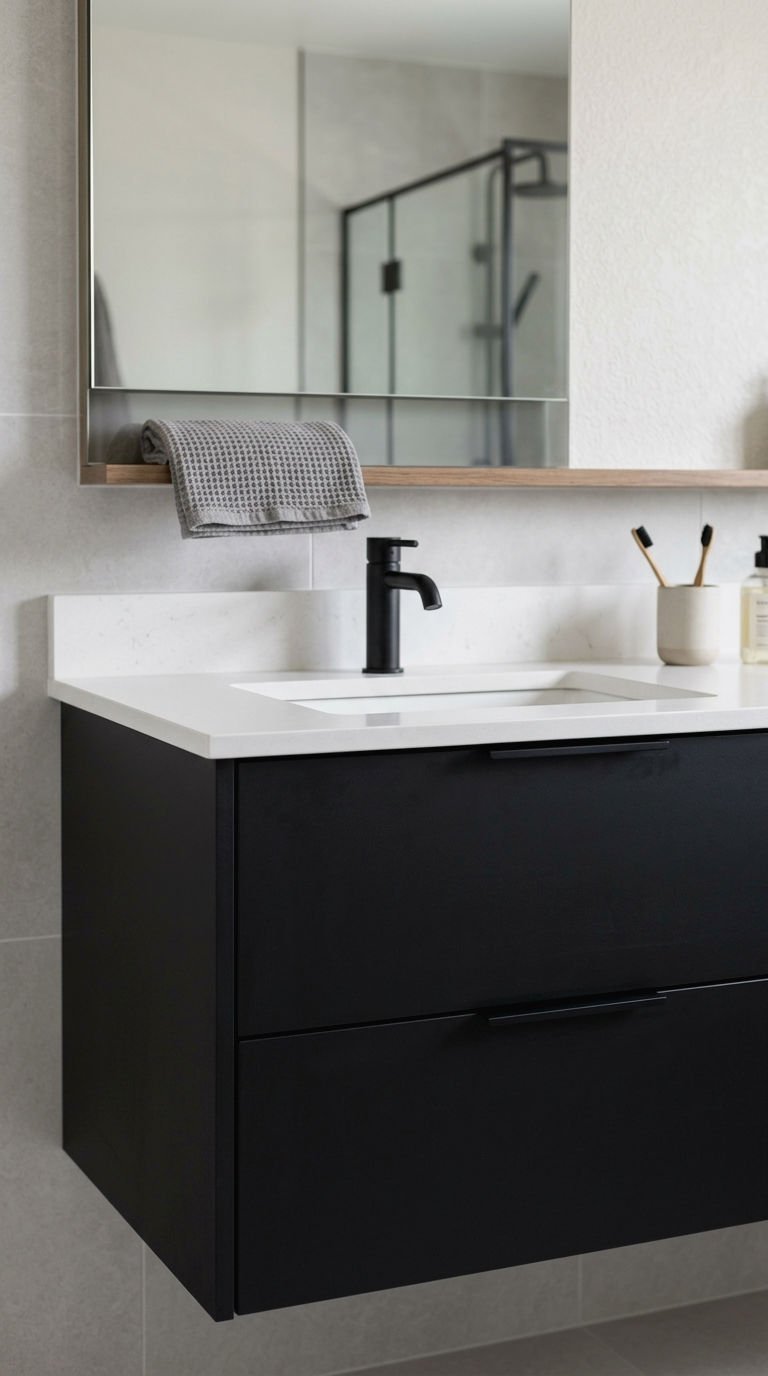 11. Matte Black Vanity Finishes
