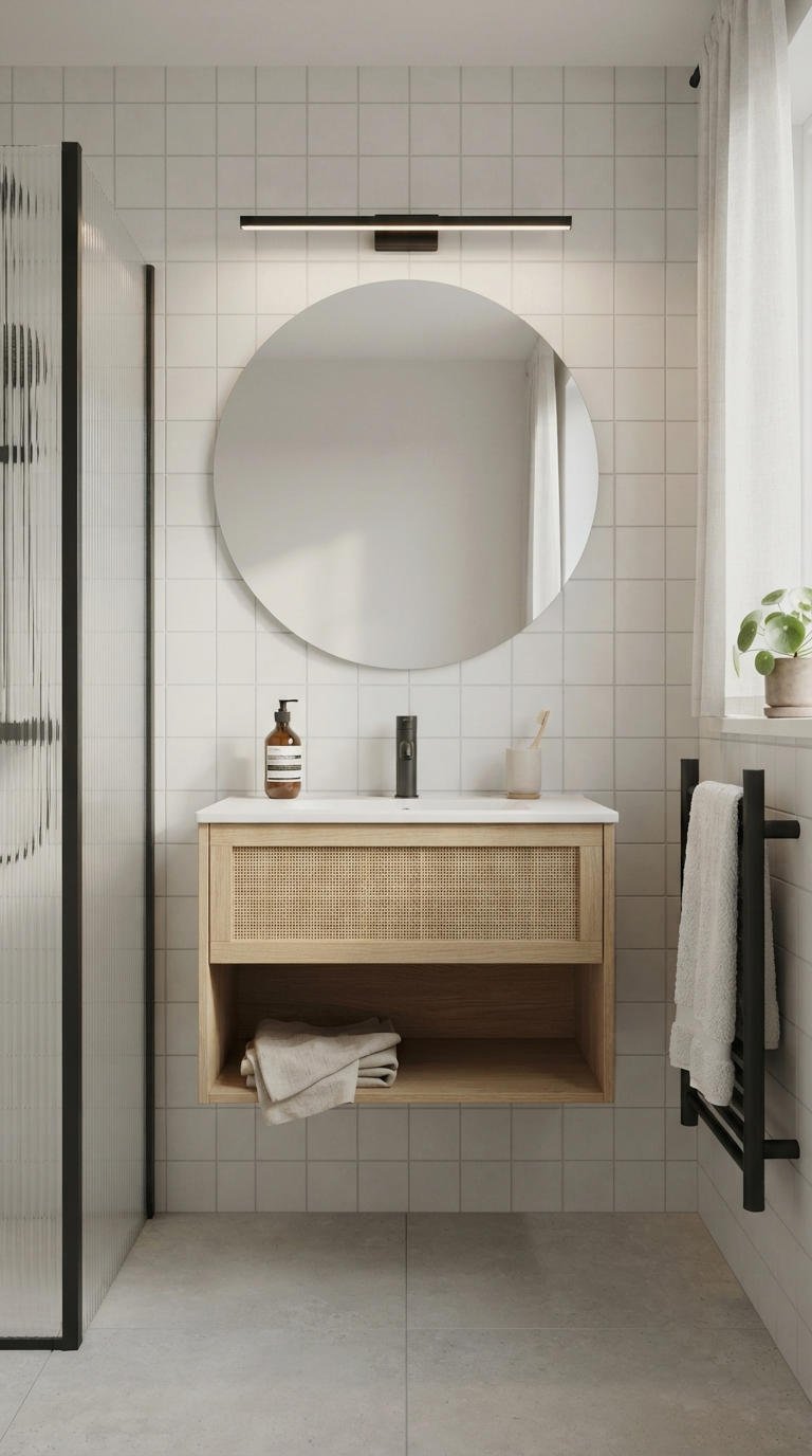 24. Minimalist Scandinavian Bathroom Vanity Lighting