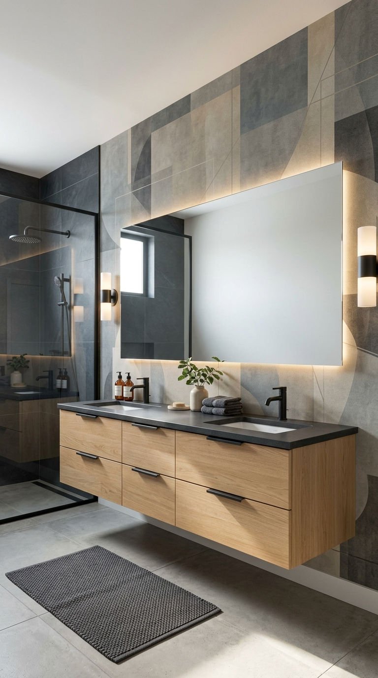12. Modern Bathroom Wallpaper Inspiration