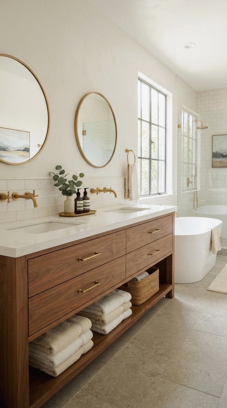 2. Modern Double Sink Vanity Setup