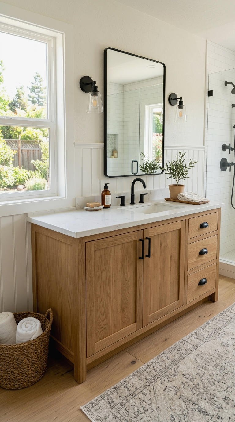1. Modern Farmhouse Bathroom Vanity Style