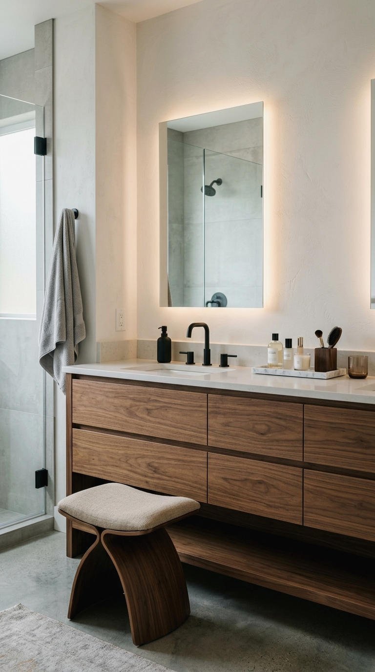 10. Modern Makeup Vanity With Sleek Lines