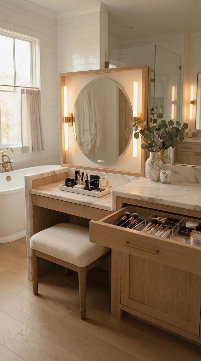 12. Modern Makeup Vanity in Master Bath