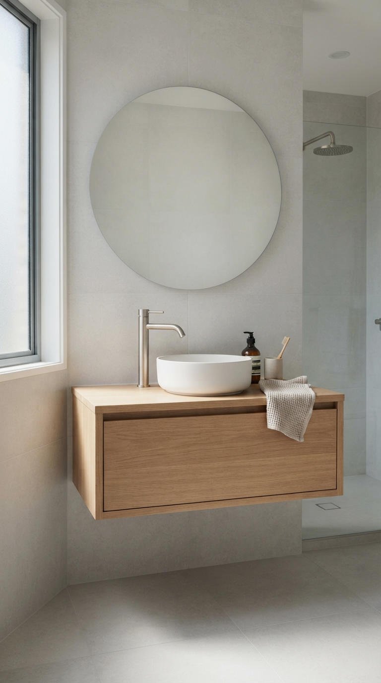 1. Modern Vessel Sink Bathroom Vanity