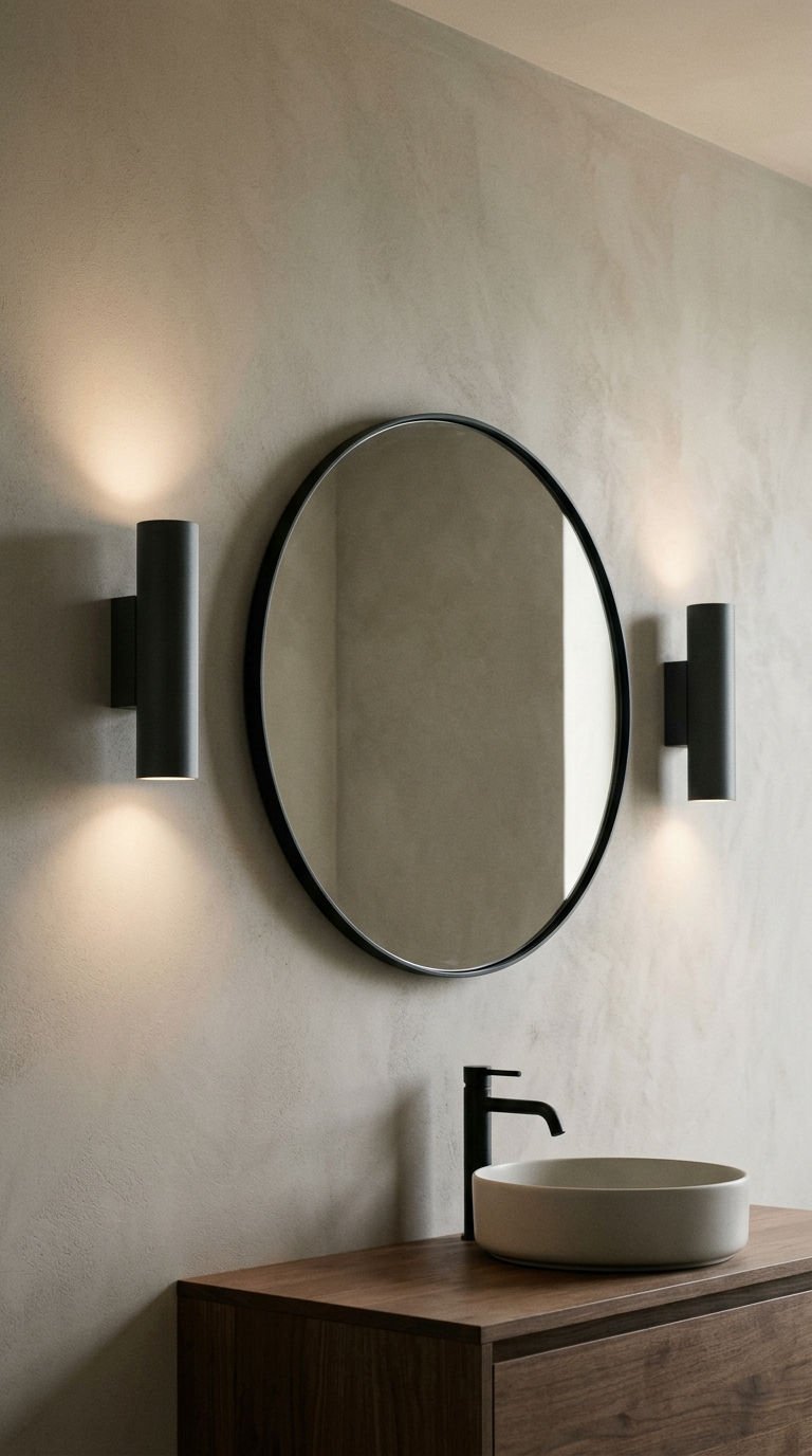 22 Bathroom Wall Sconce Picks That Actually Make Sense 9 9. Modern Wall Sconces for Clean Bathrooms
