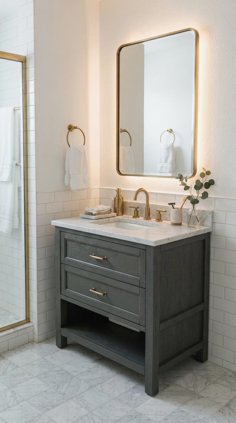 15. Moody Gray Single Sink Vanity