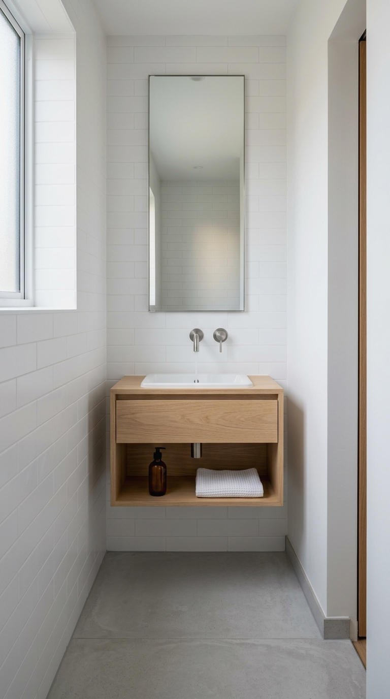 13. Narrow Depth Vanity for Tight Walkways