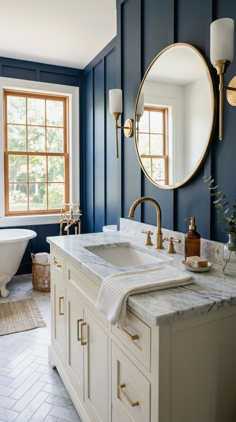 7. Navy Blue Board and Batten Wall