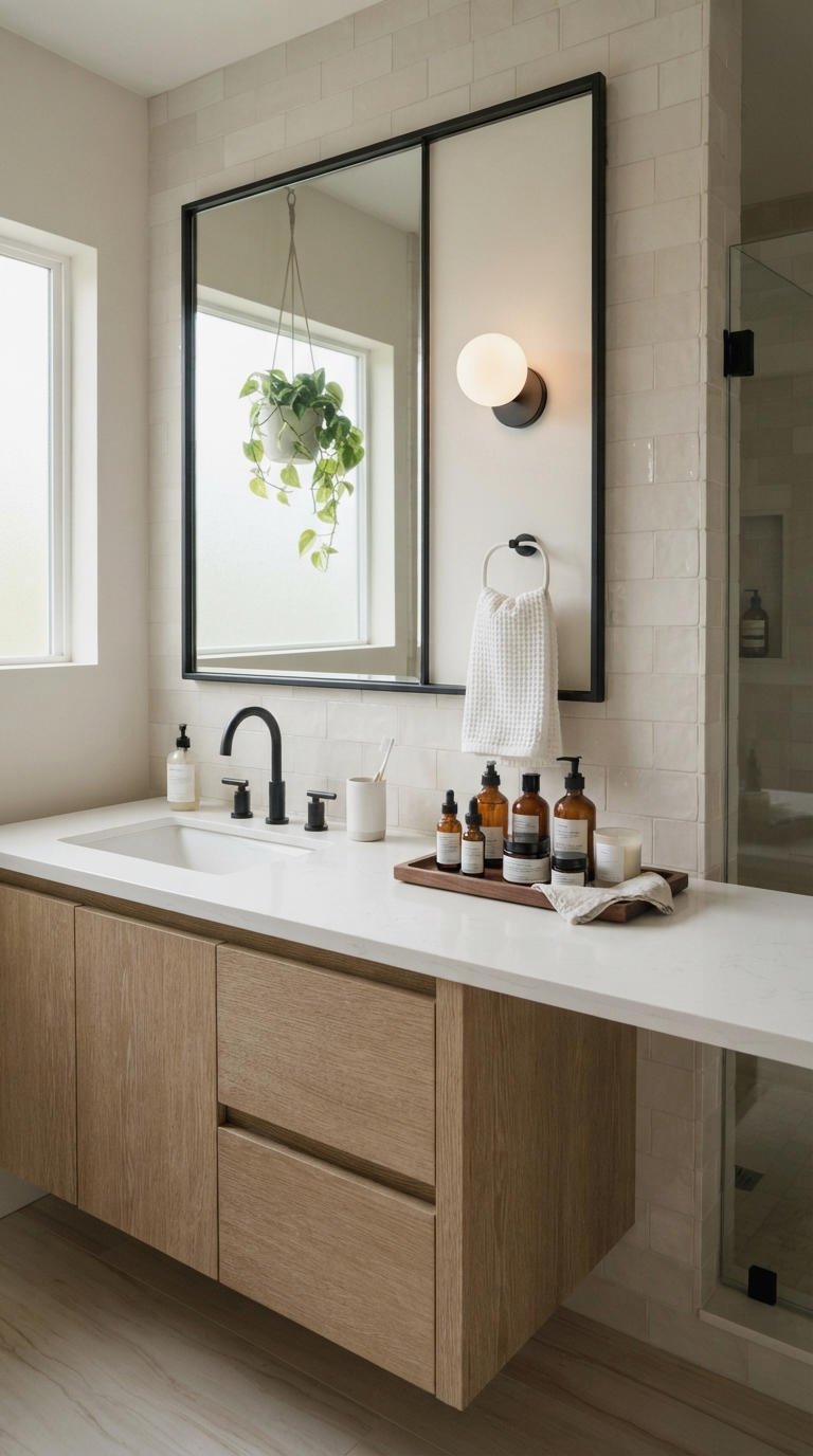 17. Off Center Single Sink Vanity Layout