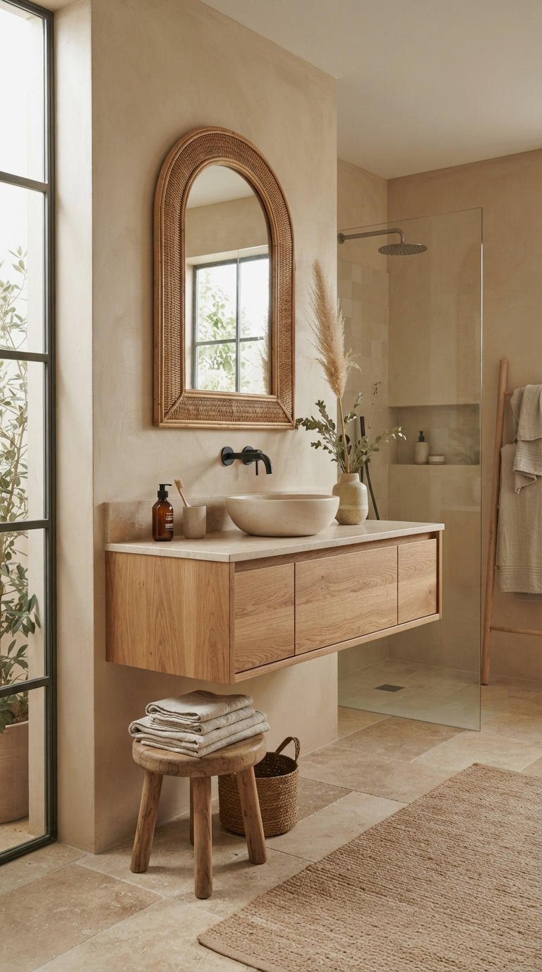 5. Organic Modern Vanity With Natural Textures