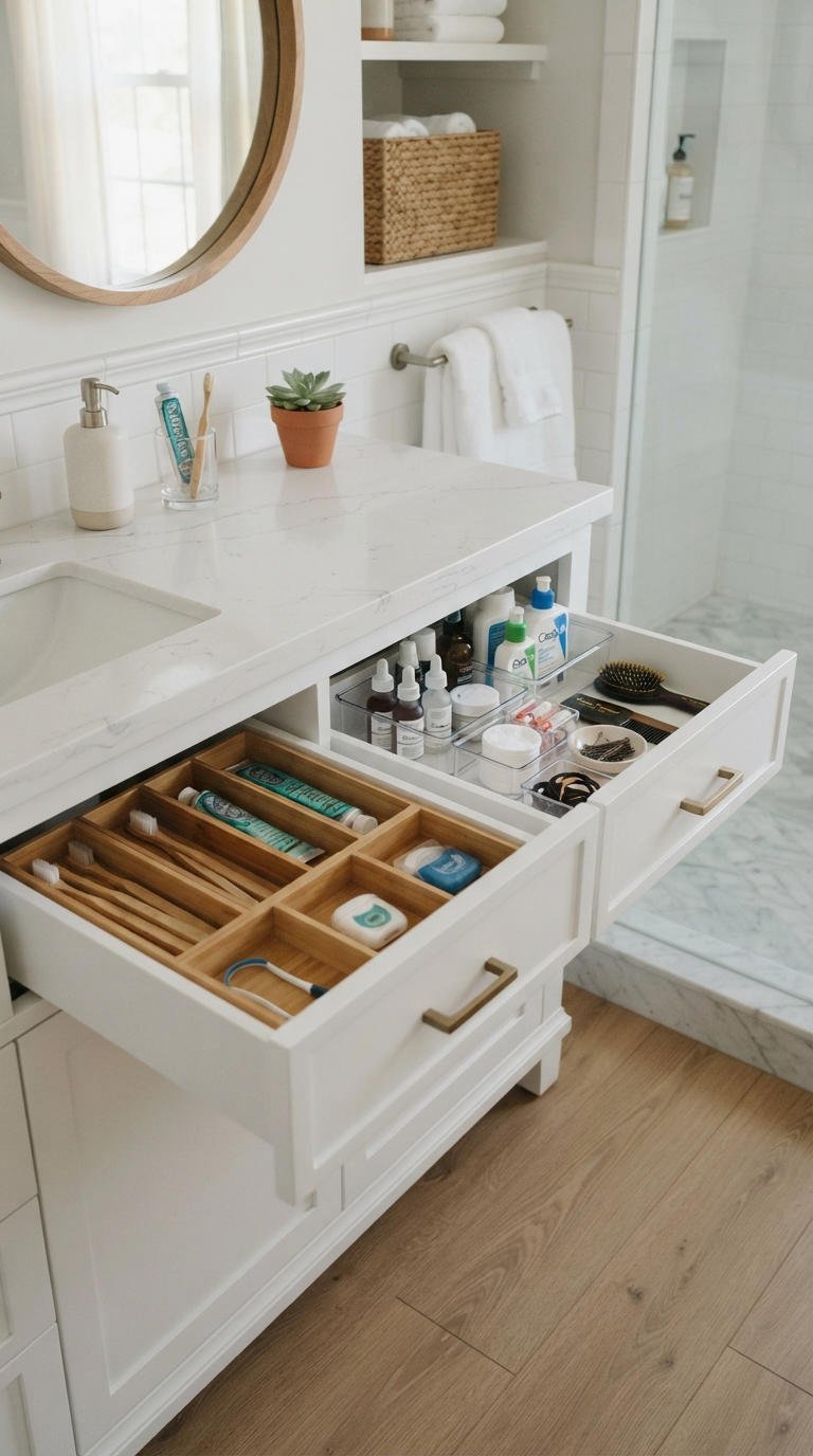 23. Organized Bathroom Vanity With Extra Storage
