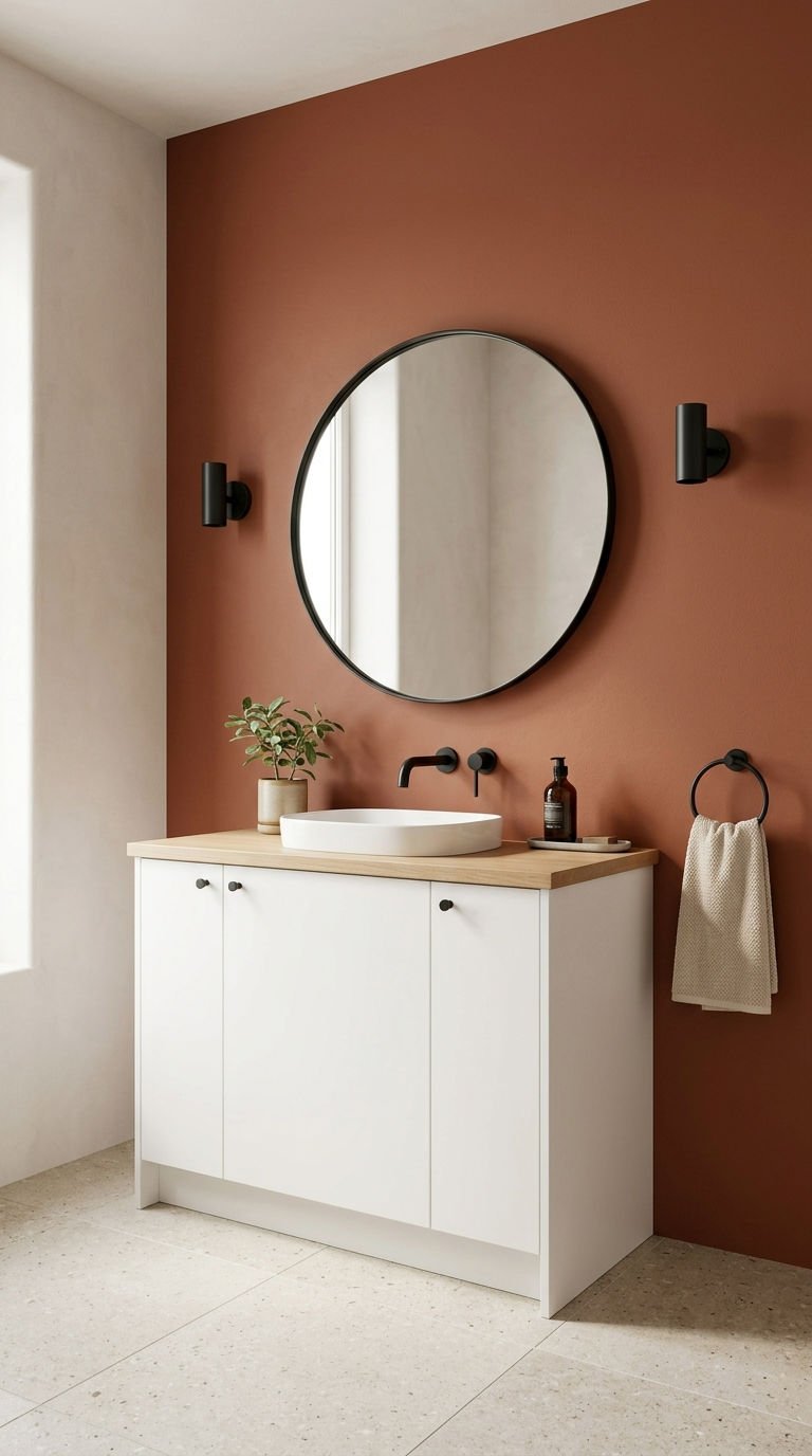 18 Bathroom Accent Wall Ideas That Actually Work 12 12. Painted Accent Wall Color Picks