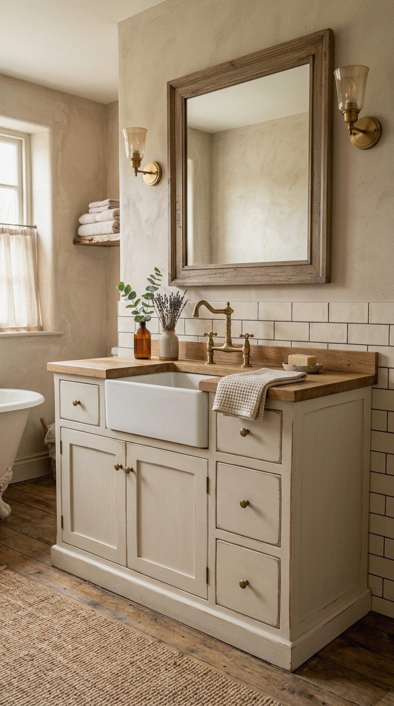 28. Painted Farmhouse Bathroom Vanity Finish