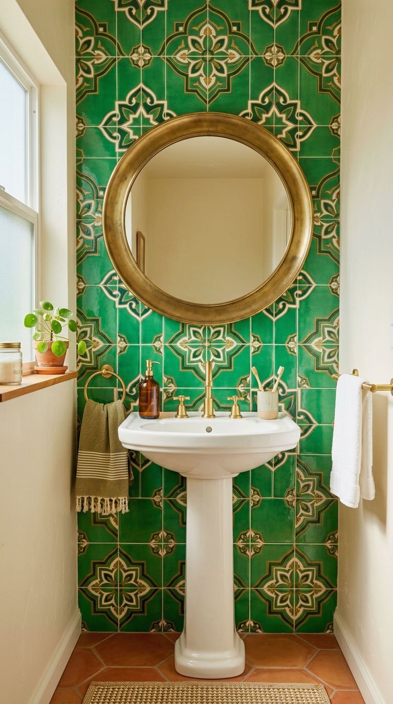 6. Patterned and Colorful Mirror Walls