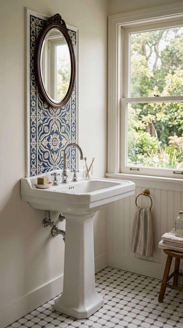 7. Pedestal Sink Backsplash Options