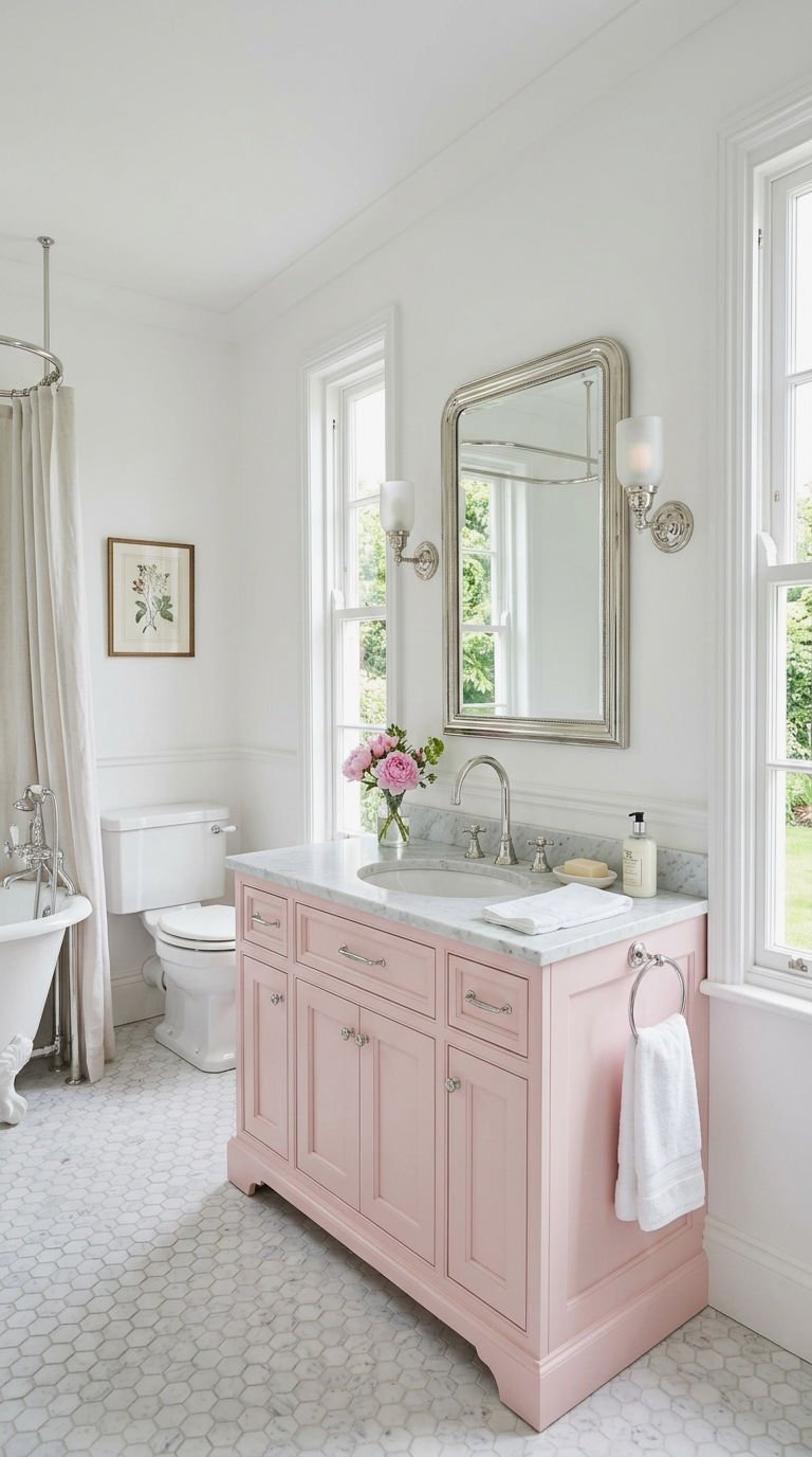 13. Pink And White Vanity Combo