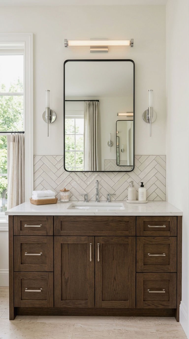 18. Placing Backsplash Right Behind Vanity