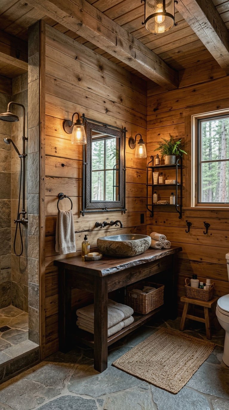 11. Rustic Shiplap Bathroom Style