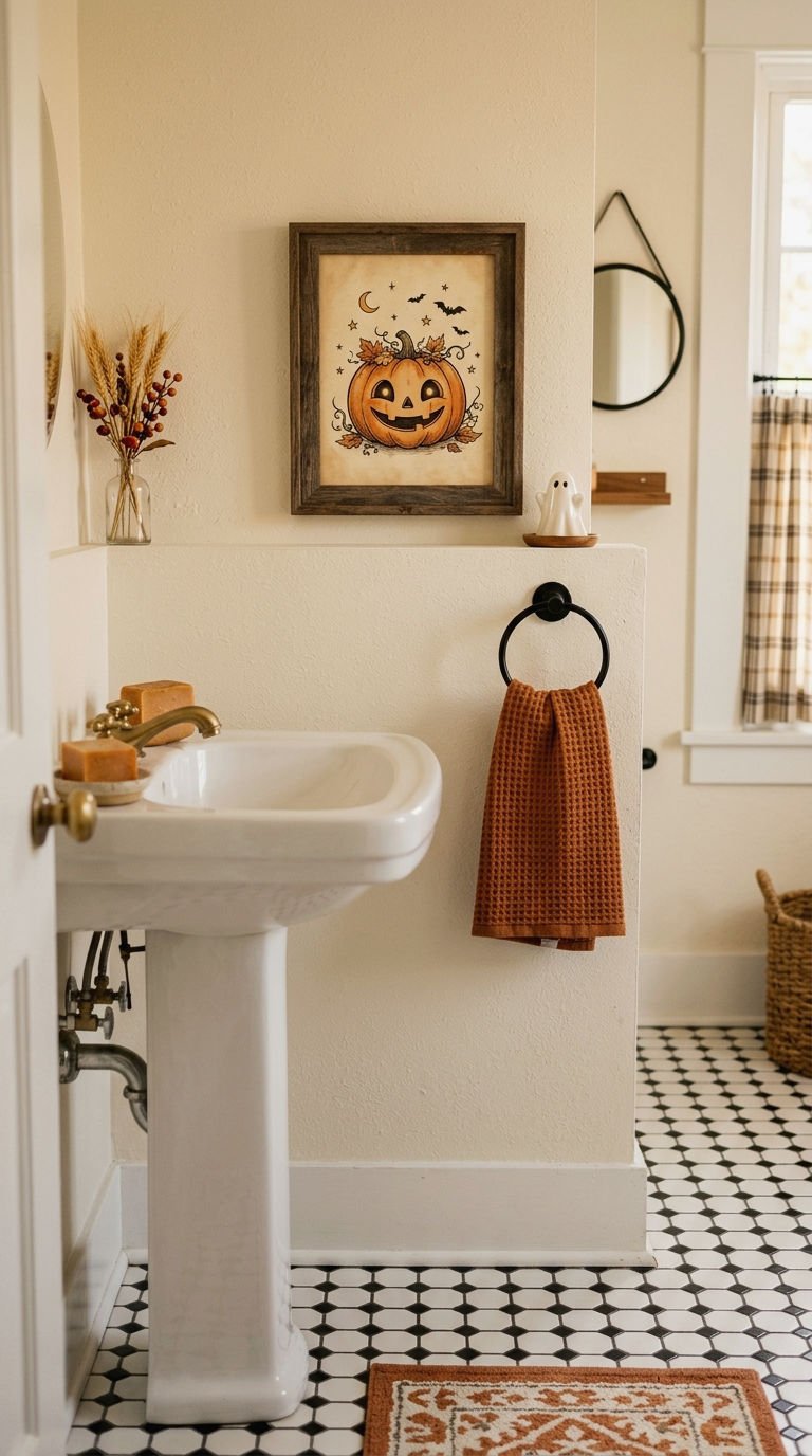 24. Seasonal Halloween Bathroom Art