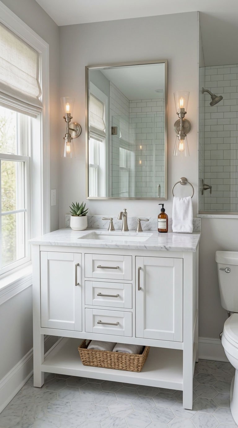 19. Shaker Style White Vanities