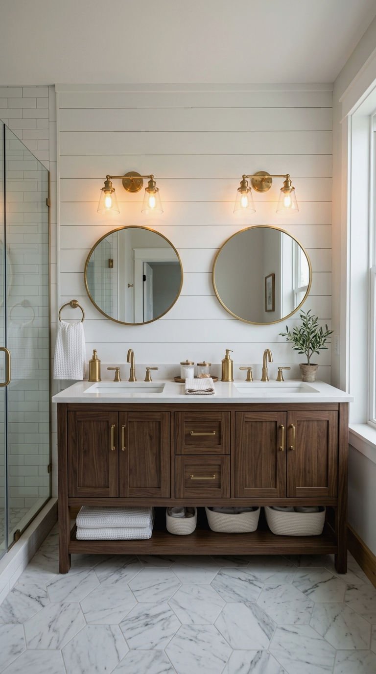 24. Shiplap Behind the Vanity