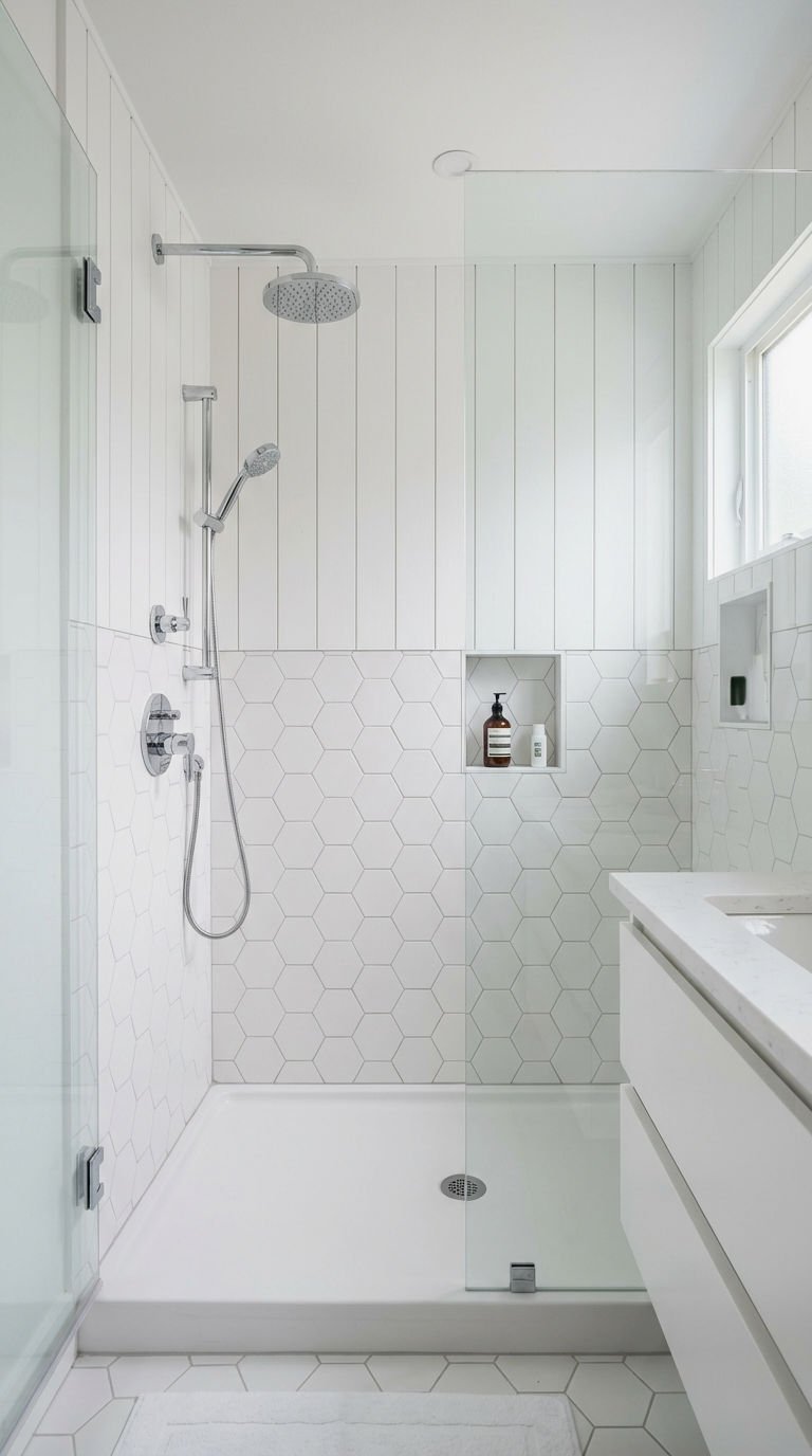 29. Shiplap Paired With Tile Walls