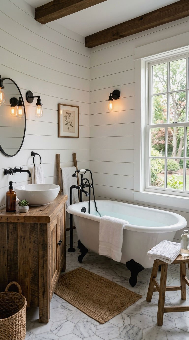 5. Shiplap Style for Cozy Bathrooms