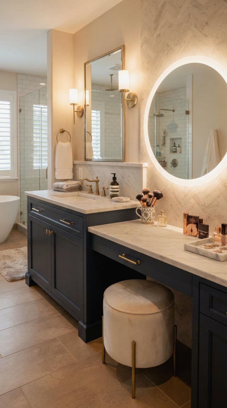 4. Single Sink Vanity With Makeup Area