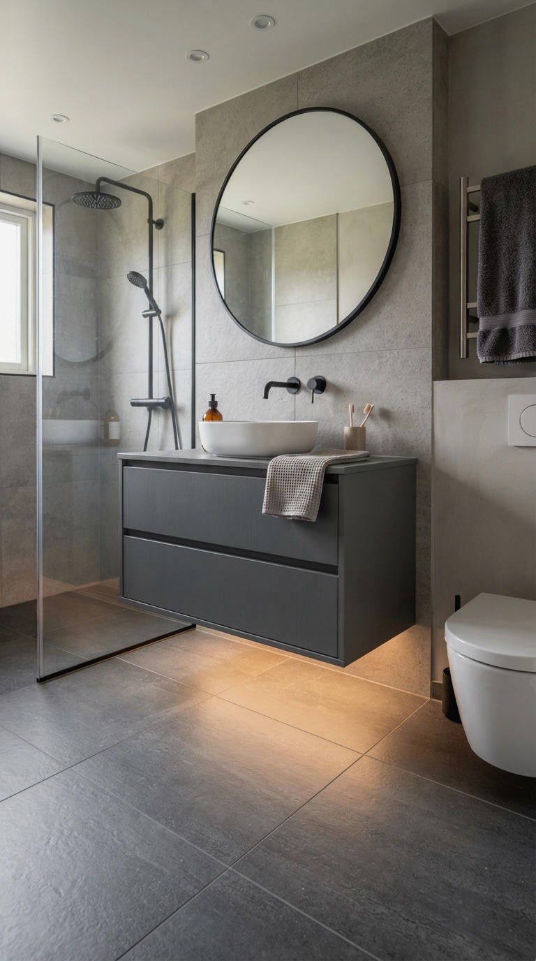 5. Sleek Floating Bathroom Vanity With Storage