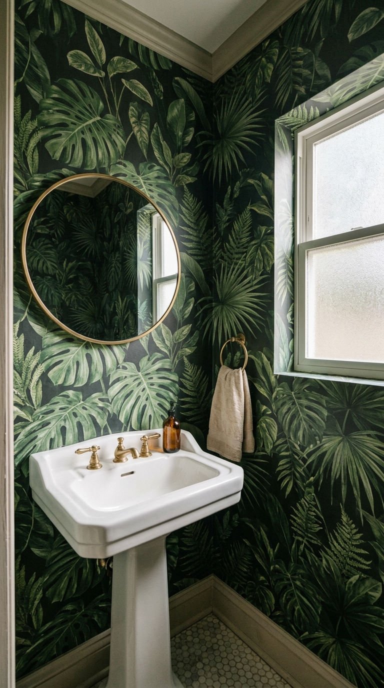1. Small Bathroom Wallpaper Inspiration