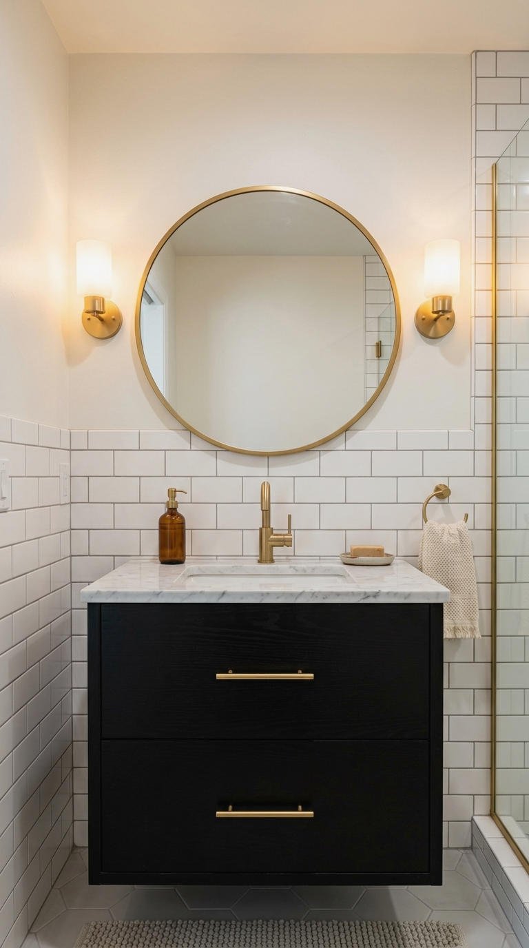 6. Small Black Vanity for Bold Drama
