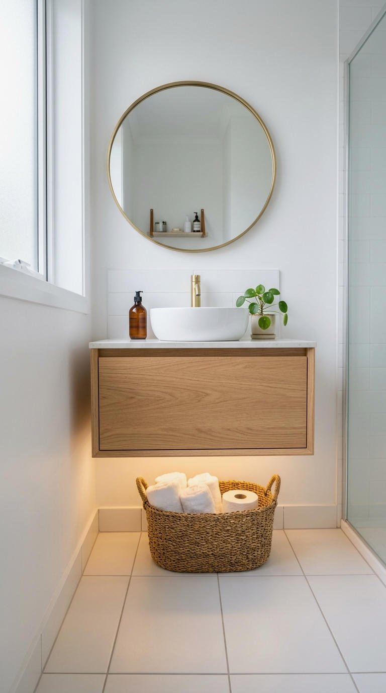 2. Small Floating Vanity for Tight Spaces