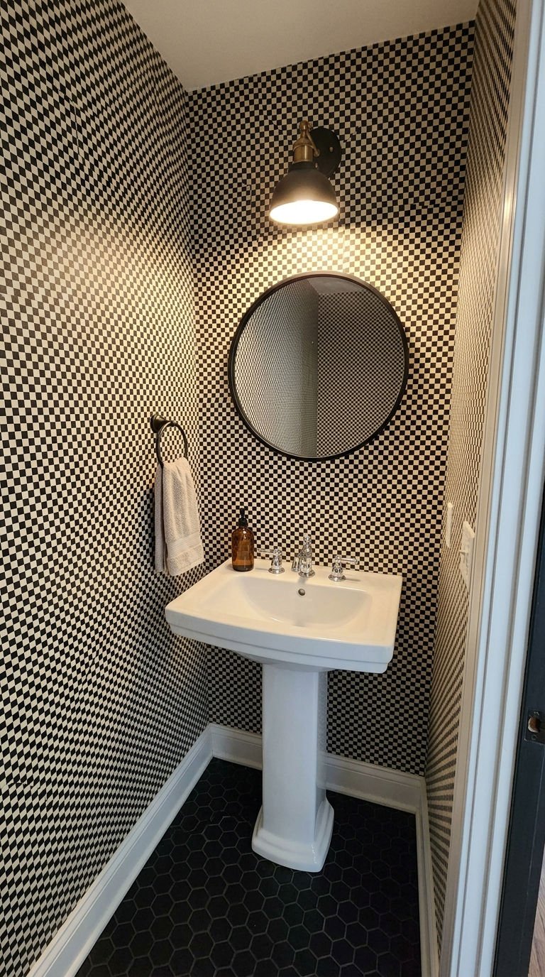 4. Small Half Bath Wallpaper Ideas