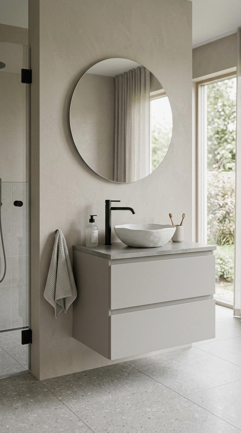 19. Small Modern Vanity With Clean Lines