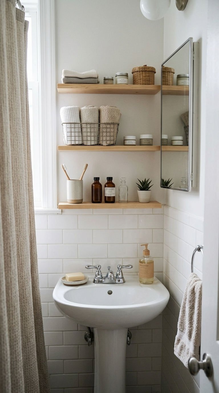 24 Bathroom Wall Shelves Ideas That Will Transform Your Space 2 2. Smart Storage For Small Bathrooms