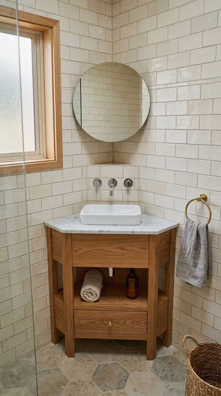 1. Space-Saving Small Corner Vanity